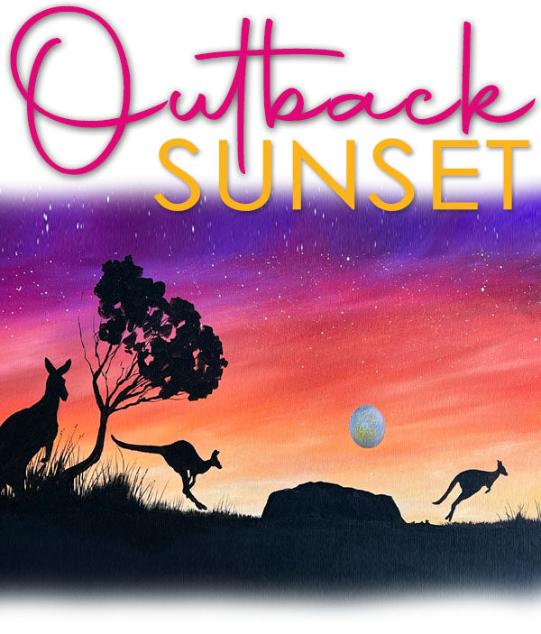 FRI 7 JULY | 1 - 4PM  | OUTBACK SUNSET | Acrylic on Canvas Painting Workshop | Ages 8+