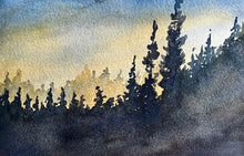 Load image into Gallery viewer, TUES 13 DEC | 12PM - 2PM | Age 11 -15 | CHRISTMAS FOREST | Watercolour School Holiday Art Workshop
