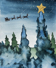 Load image into Gallery viewer, TUES 13 DEC | 12PM - 2PM | Age 11 -15 | CHRISTMAS FOREST | Watercolour School Holiday Art Workshop
